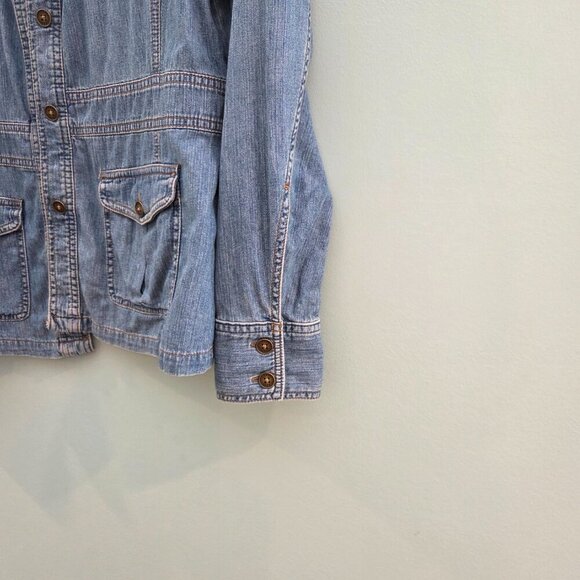 CHAPS DENIM LIGHTWEIGHT JACKET WITH FOUR POCKETS SIZE MEDIUM - Picture 3 of 15